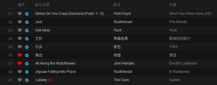 你的播放器里最值得推荐的十首歌是什么? - 雷