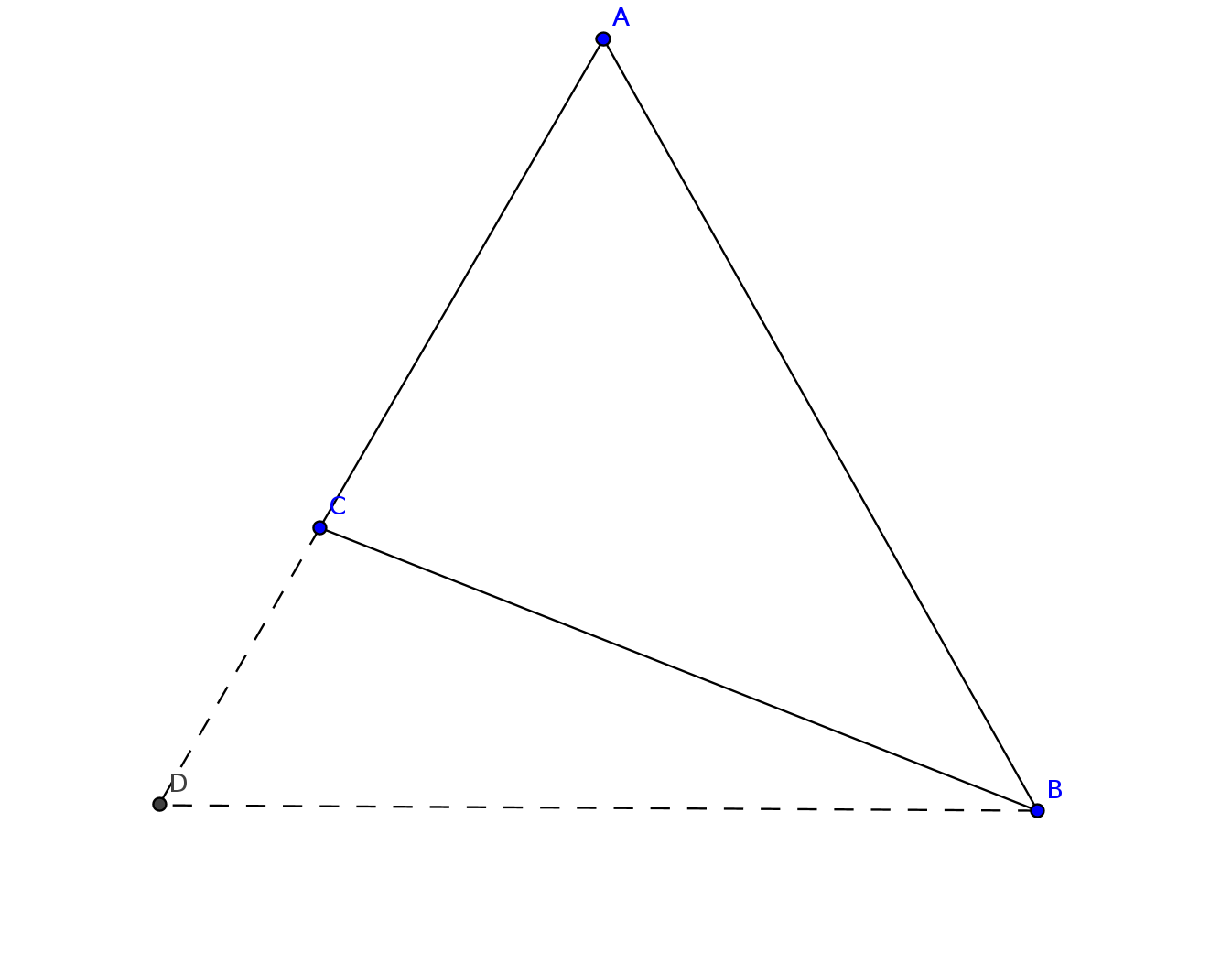 如何证明三角形两边之和大于第三边?