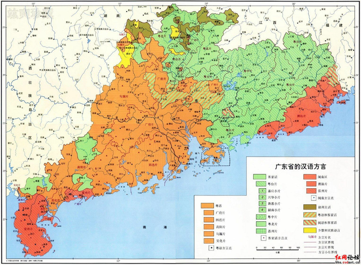 附上同是方言杂多的广东,自己体会.侵删.