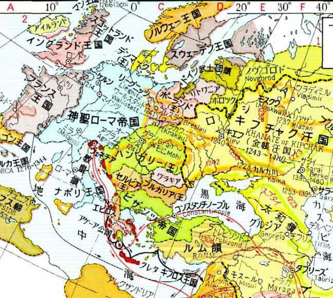 大图,3606*2628 13世纪的欧洲 《世界中世纪史地图》 沈阳师范学院