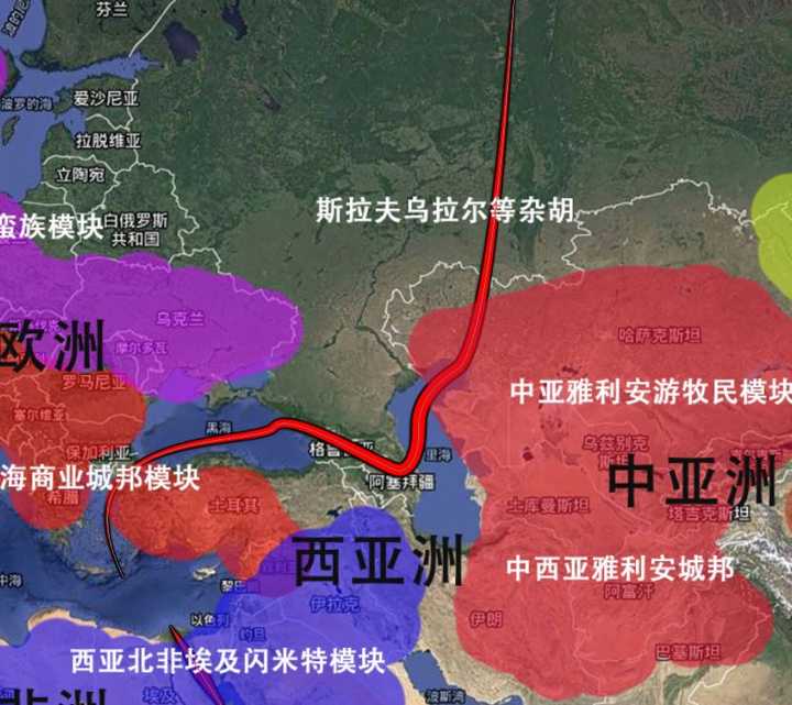 这里主要生活着黄种的游牧民族,其实我们可以发现北部阿尔泰山一带是
