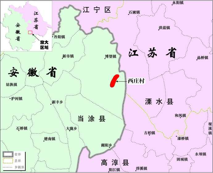 江苏省的飞地有两处,都位于安徽省境内,一处位于巢湖市和县石杨镇