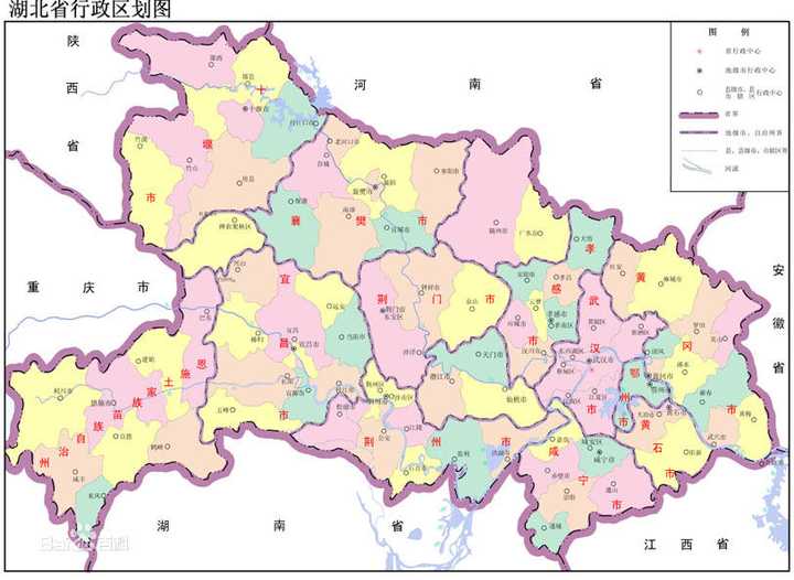 图三:现湖北省行政区划图(注:图三来自度娘)