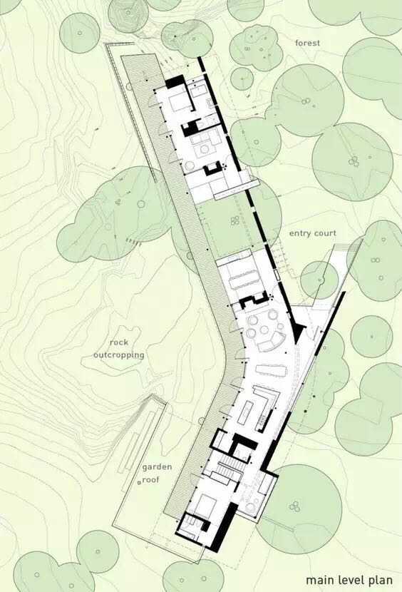 一般的空间组织形式(详见建筑空间组合论) 1)用走道串联各个使用空间