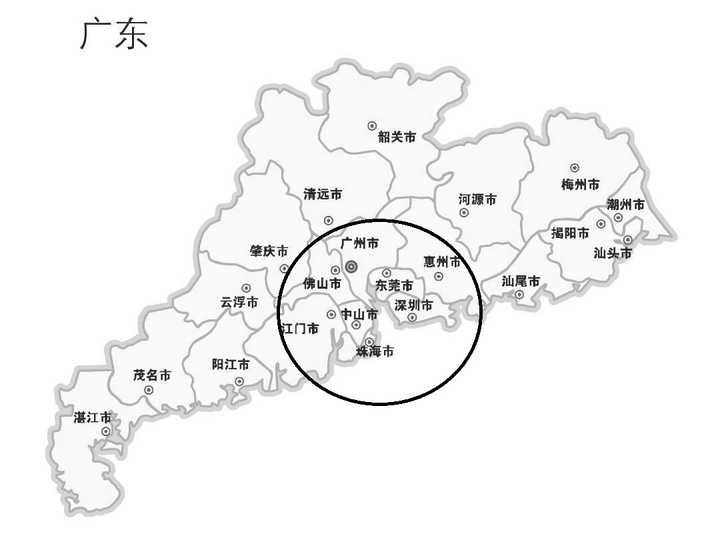 2015年广东省人均gdp最高的6个市:深圳,广州,珠海,佛山,中山,东莞和