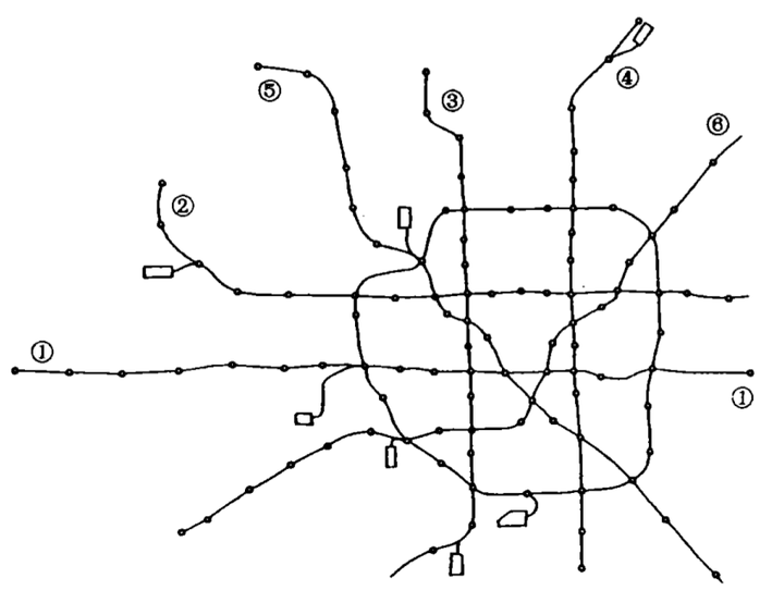 北京地铁路网规划方案图(1959年)