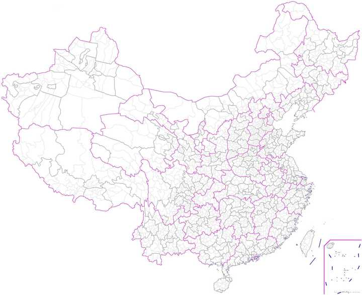 下载的中国行政区划,它不包括港澳台.