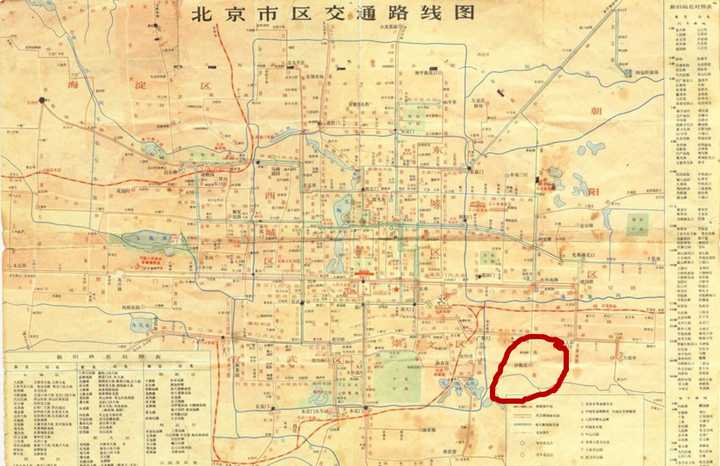 (1970年的北京市区地图,地图上几乎没有架松这个地方)