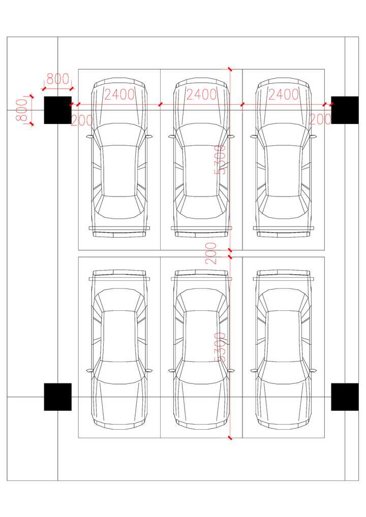 上面这张图表示的是柱网的尺寸和停车的关系,下面这张图详细的标注了