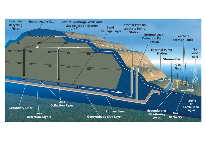 figure 9-垃圾填埋场结构示意图