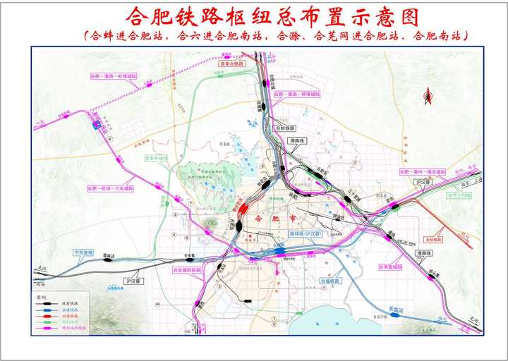 列车从正北方合蚌铁路驶出(注意不是淮南线!