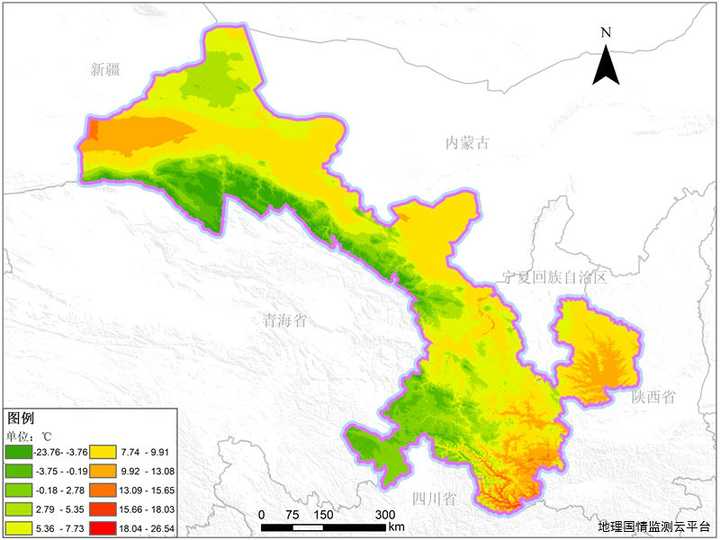 求甘肃省2013年平均气温空间分布图?