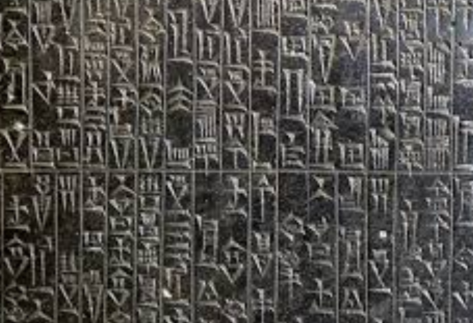 这是楔形文字古巴比伦楷体, 大家说说和甲骨文相似性有多高?基本是零.