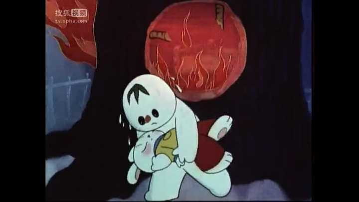 雪孩子拼了性命把小兔子救出来,自己却被火烤化了.