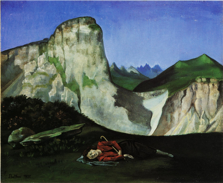 巴尔蒂斯,《夏日》,布面油画, 60×73cm, 1935年,现藏纽约大都会博物