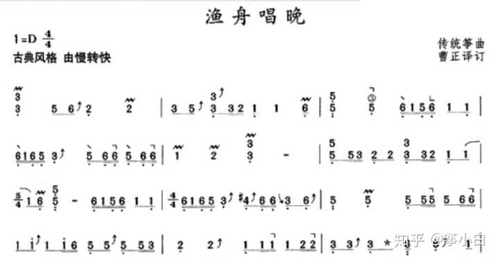 渔舟唱晚--图片来自中国古筝网