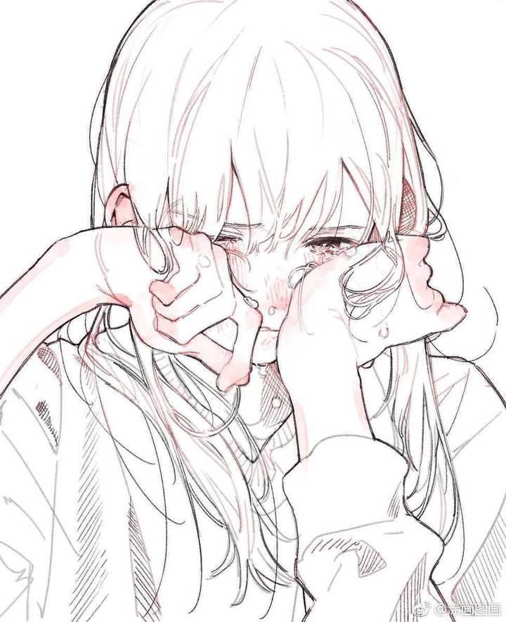 那些日系手绘风的悲伤的作品.