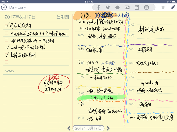 有日计划表,周计划表,月计划表和年计划表: 日计划表 每日学习安排