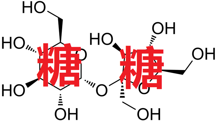 单个双糖分子(比如蔗糖)长这样