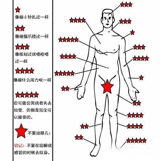 图源搜狗百科:疼痛的级别,不过貌似也出现在很多纹身店里 t_t