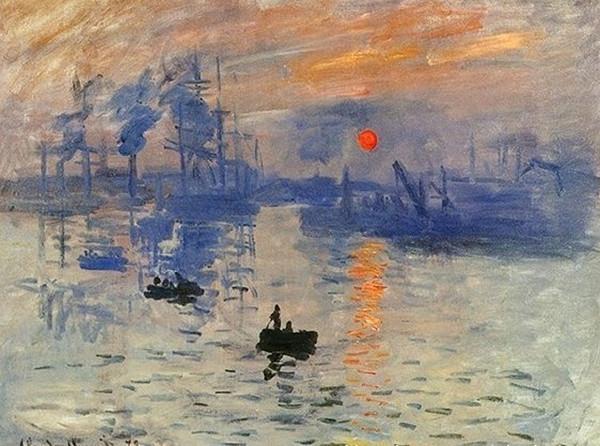 5,《日出·印象》,是法国印象派画家克劳德·莫奈于1872年在勒阿弗尔