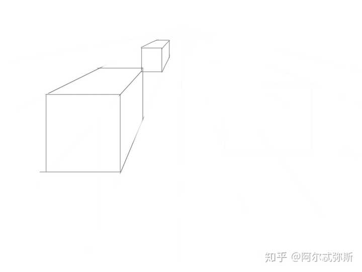 图4中两个等高长方体的平行透视你画的是正确的,二者都在同一条消失