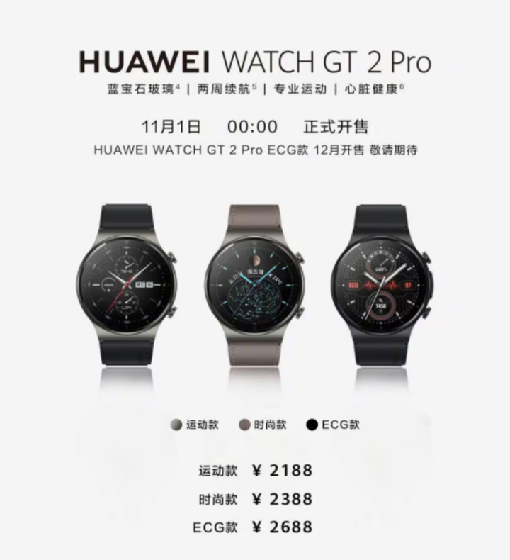 如何评价华为发布 watch gt 2 pro 及其 ecg 心电图款