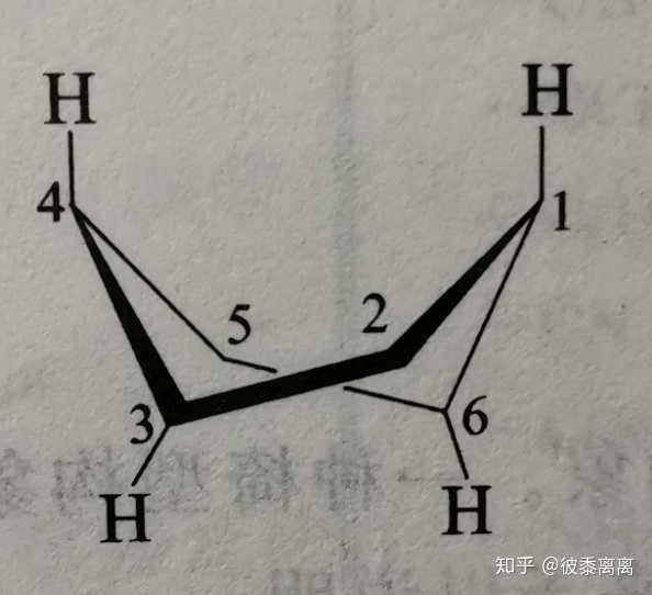 而其中船型和椅型这两种都可以达 环己烷的船型构象如上图所示(深色球