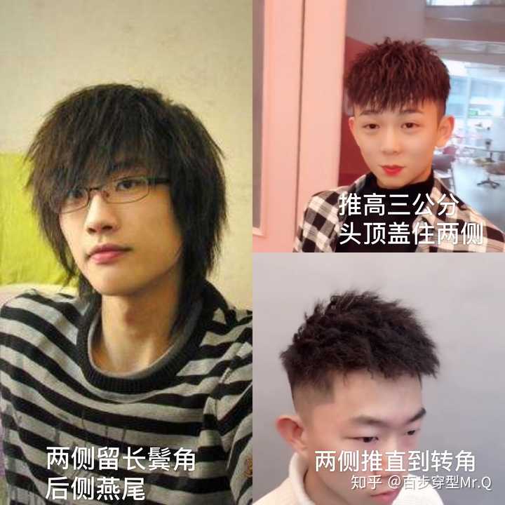 以前的锡纸烫都会留很长的鬓发,后面留很长的燕尾,配上斜分长刘海,最