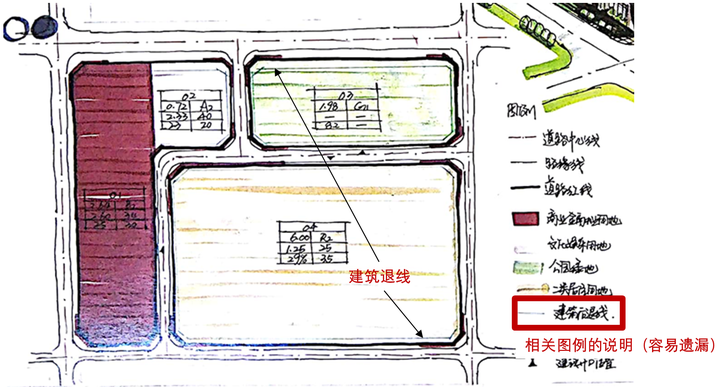 规划快题图则中建筑退线的表达