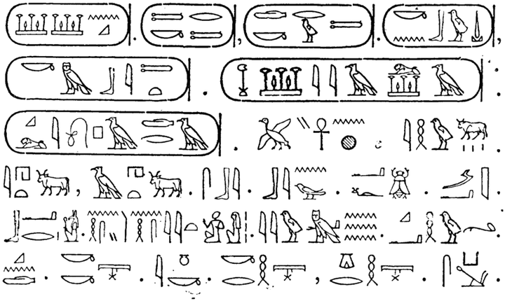 (古埃及文字的表音部分成为除了日语假名以外现在全球在使用的所有
