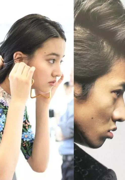 侧脸除了有些婴儿肥之外,跟爸爸的侧脸线条也几乎一致