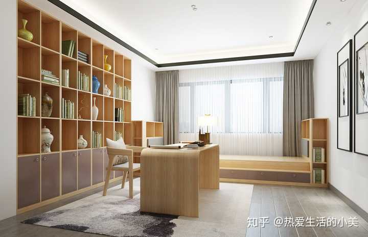 客厅改书房 灰色瓷砖搭配什么颜色书柜协调?
