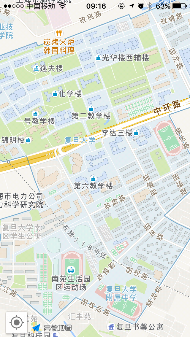 这是复旦大学邯郸校区周边的地图,图中标注有路名的均为城市道路