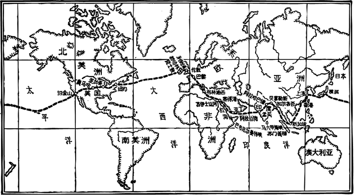 凡尔纳小说《八十天环游地球》的实际路线是什么样的?