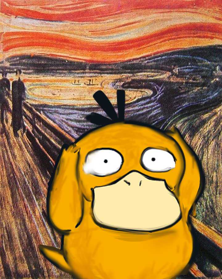 这种呐喊 可达鸭的图画效果如何用photoshop做出来?