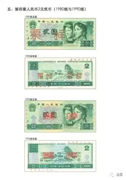 (五)第四套人民币2元纸币.
