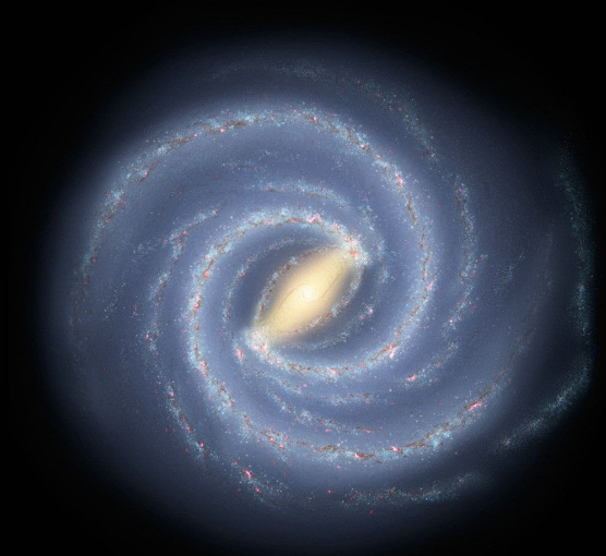 而这一副模拟出来的,银河系全景,原图像素高达81亿