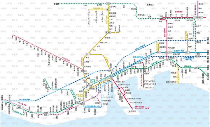 神户轨道交通线路图