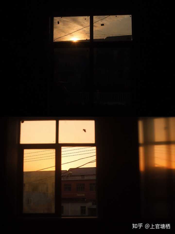 拍了一些窗边的日落黄昏.