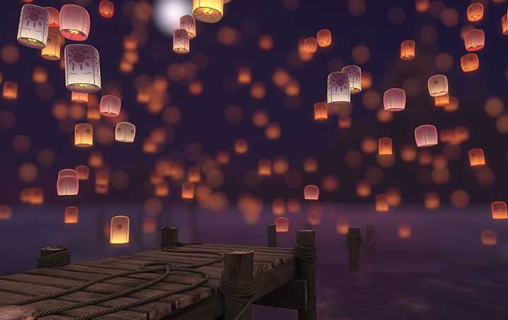 有哪些带孔明灯等悬空美物的美图
