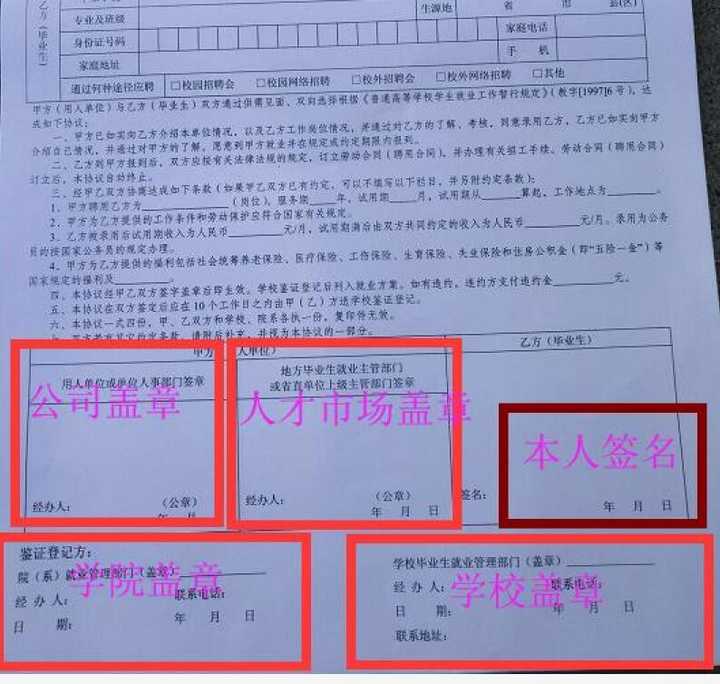 毕业生三方协议档案的章?