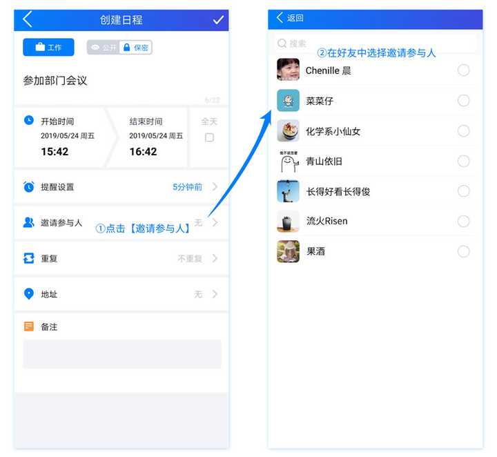 安排一项日程活动时,除了确定时间,相关人员外,也会涉及到地点