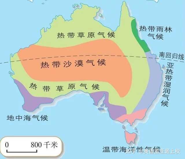 澳大利亚气候分布图