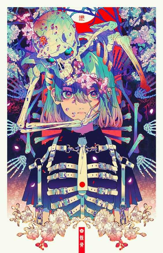 请问这类色彩饱和度很高而且很丧的插画是什么画风?