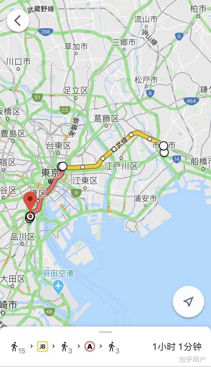 这位大哥家住千叶市川,而公司位于东京港区三田的日本生命大楼,他每天