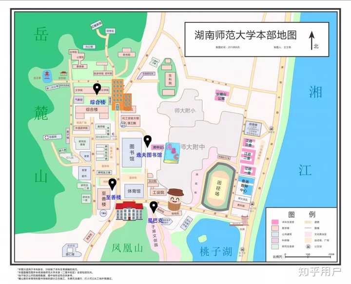 湖南师大南院校区手绘地图,又美又实用 本文所用图片不作任何商业