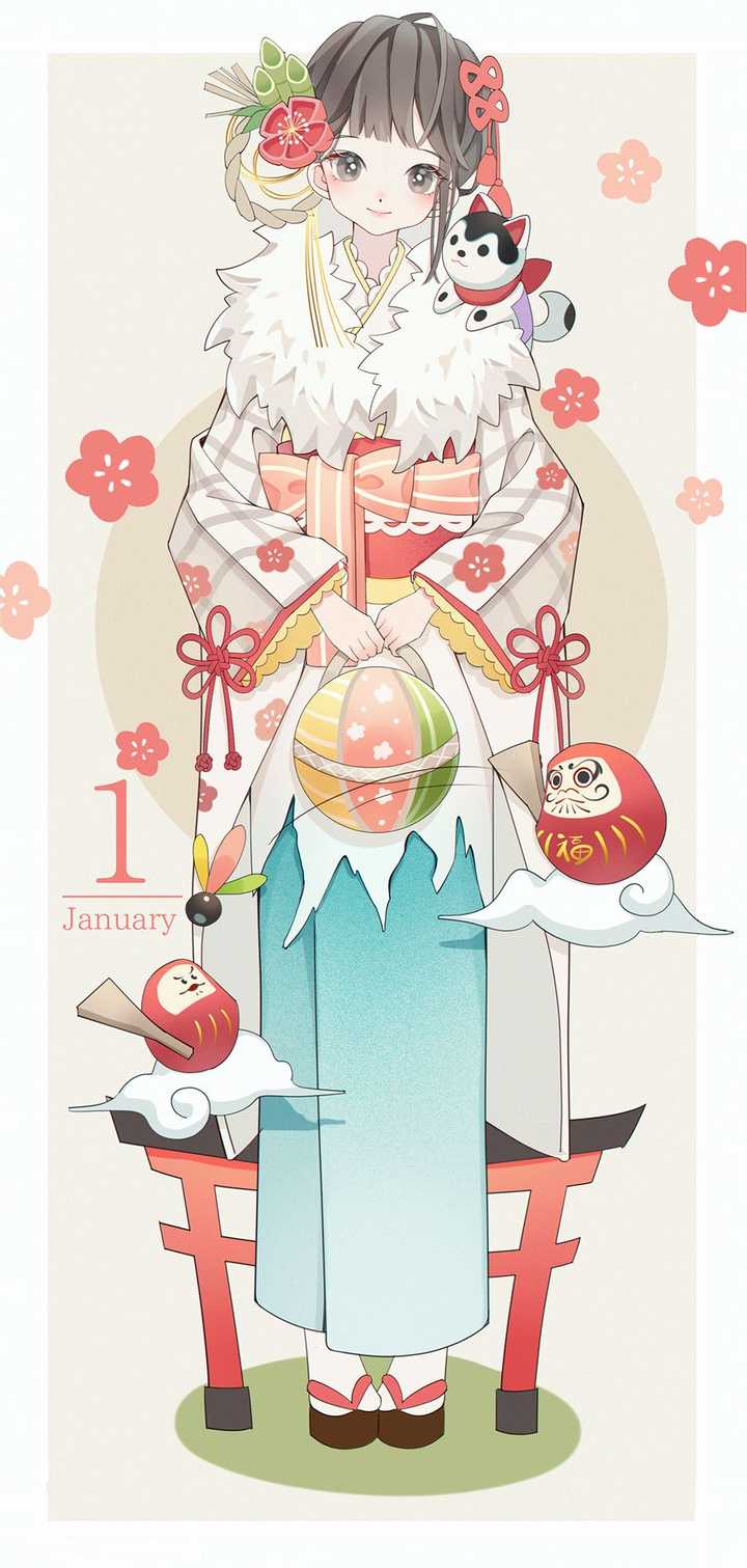 日本画师しらほ的十二月份拟人