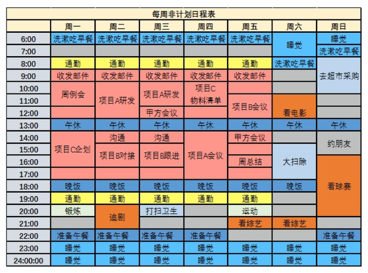 大学生如何做日程计划表求模板看过一次灿妞儿发的清华双胞胎日程计划