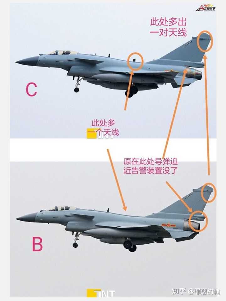 如何从外表区分歼10b与歼10c?